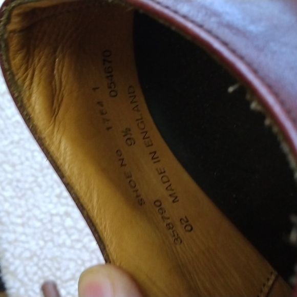 Brown Leather Oxford Cap Toe Shoes (Made in England) US 9.5 - Picture 6 of 6
